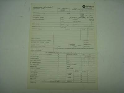 Vehicle Purchaser's Agreement Form