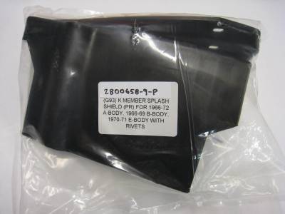 K-Frame/Frame Rail Splash Shield Pkg.-Straight Bottom