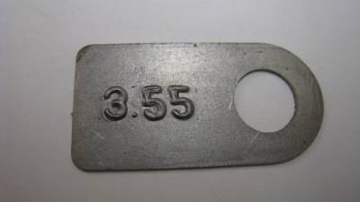 3.55 Axle Ratio Tag - 8-3/4"
