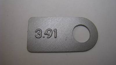 3.91 Axle Ratio Tag - 8-3/4"