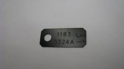 Master Cylinder ID Tag-Manual Drum Brake